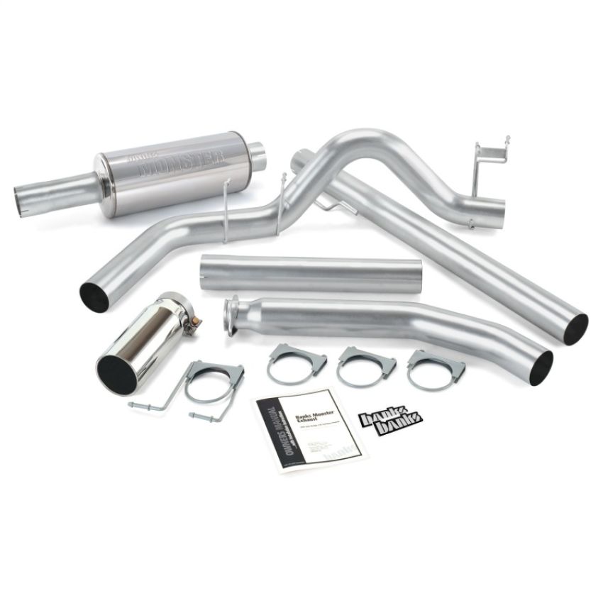 Banks Power 48636 98-02 Dodge 5.9L Ext Cab Monster Exhaust System - SS Single Exhaust w/ Chrome Tip