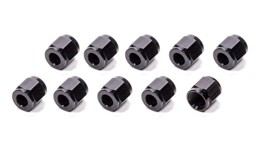 FRAGOLA FRG481806-BL-10 #6 Aluminum Tube  Nuts (10pk) Black