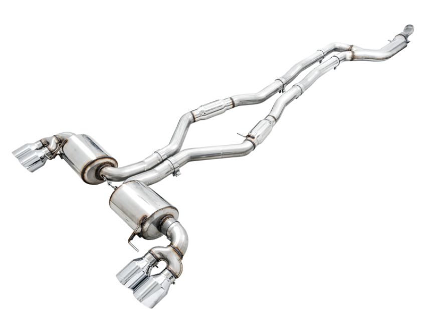 AWE Tuning 3015-42150 2019+ BMW M340i (G20) Resonated Touring Edition Exhaust - Quad Chrome Silver Tips