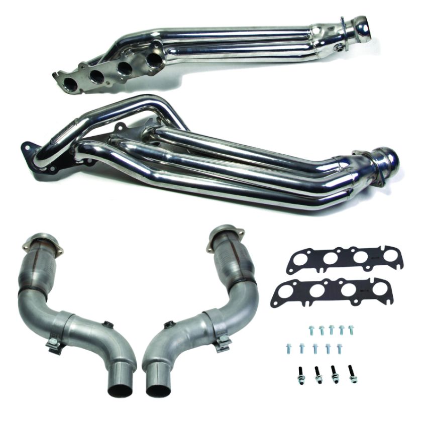 BBK 18564 15-23 Ford Mustang GT 5.0 1-7/8in Headers w/High Flow Catted Mid Pipe (Silver Ceramic)