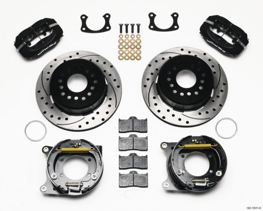 Wilwood 140-13511-D Forged Dynalite P/S Park Brake Kit Drilled BOP Axle 2.75in Bearing 2.75 Offset