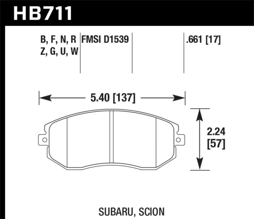 Hawk Performance HB711D.661 ER-1 Disc Brake Pad