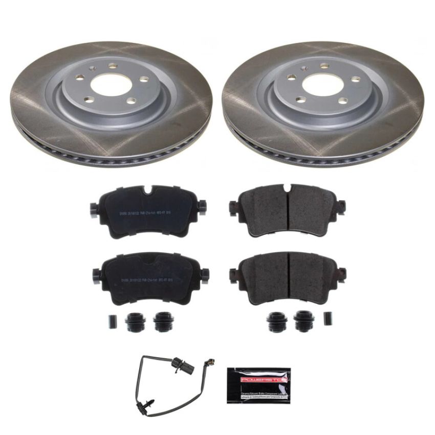 PowerStop SC7431 Semi-Coated Rotor and Low-Dust Ceramic Brake Pad Kit