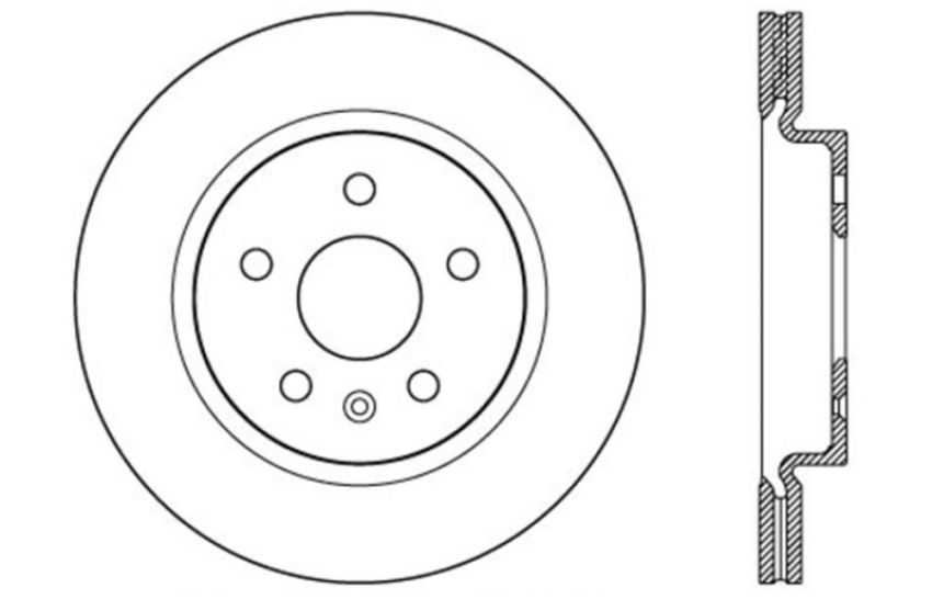 Stoptech 128.62127R Sport Cross Drilled Brake Rotor - Front Left
