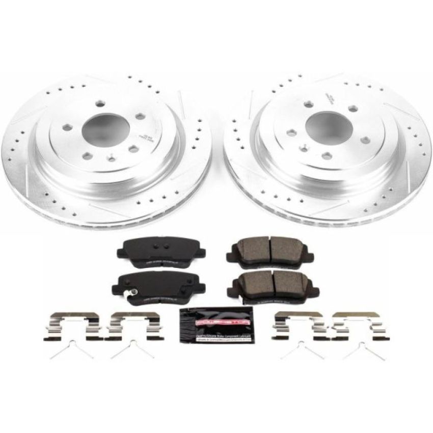 PowerStop K7401 Z23 Daily Driver Carbon-Fiber Ceramic Brake Pad and Drilled & Slotted Rotor Kit