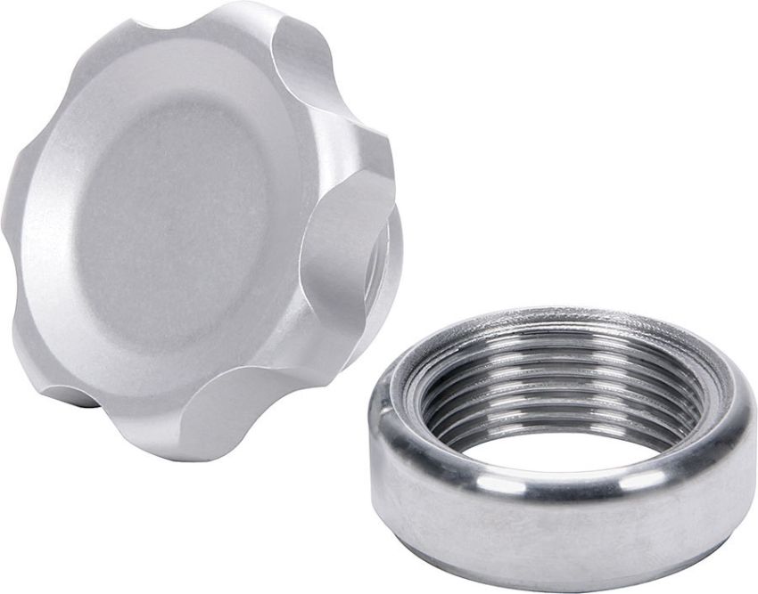 ALLSTAR PERFORMANCE ALL36161 Filler Cap Silver with Weld-In Steel Bung Small