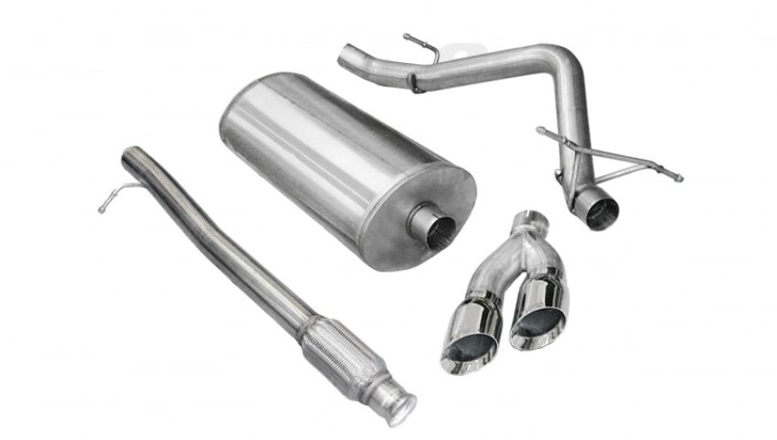 Corsa Performance 14925 3.0in. Cat-Back Single Side Exit with Twin 4.0in. Polished Pro-Series Tips