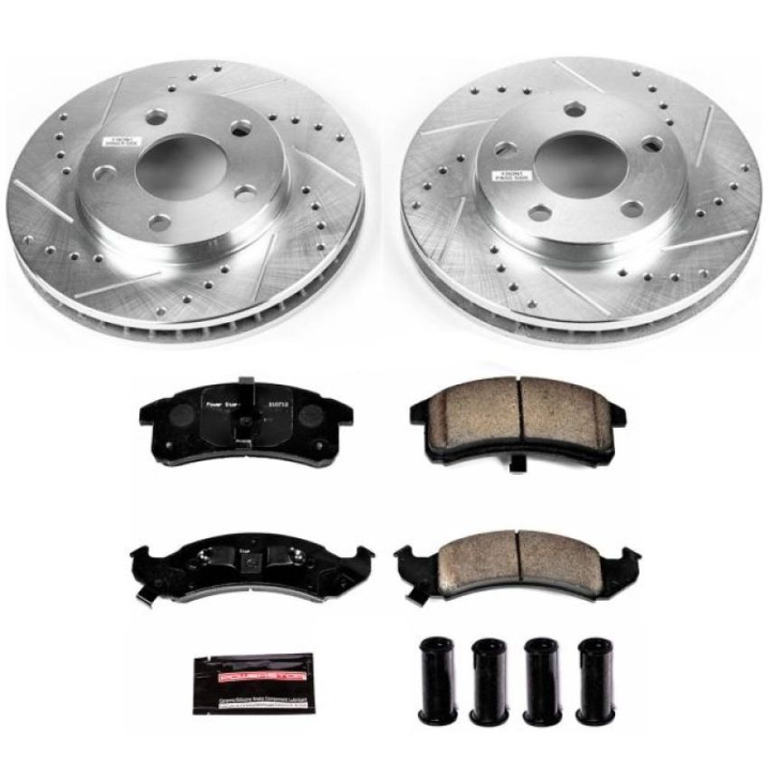 PowerStop K1534 Z23 Daily Driver Carbon-Fiber Ceramic Brake Pad and Drilled & Slotted Rotor Kit