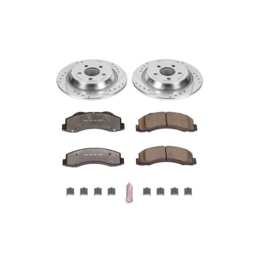 PowerStop K6814-36 Z36 Truck and SUV Carbon-Fiber Ceramic Brake Pad and Drilled & Slotted Rotor Kit
