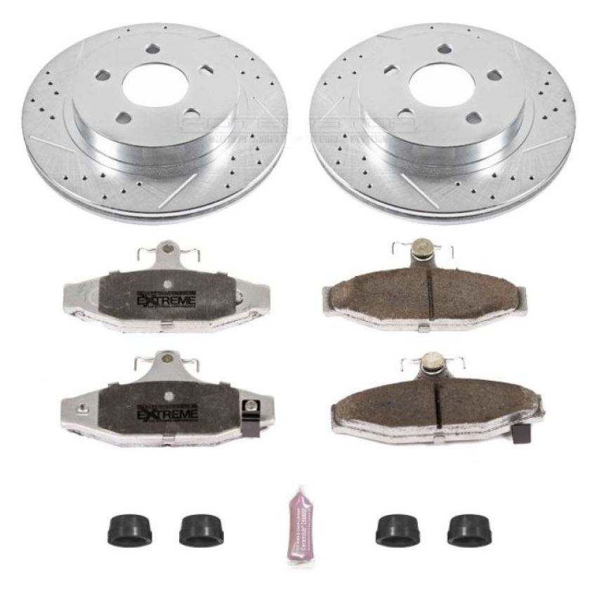 PowerStop K1531-26 Z26 Street Performance Ceramic Brake Pad and Drilled & Slotted Rotor Kit