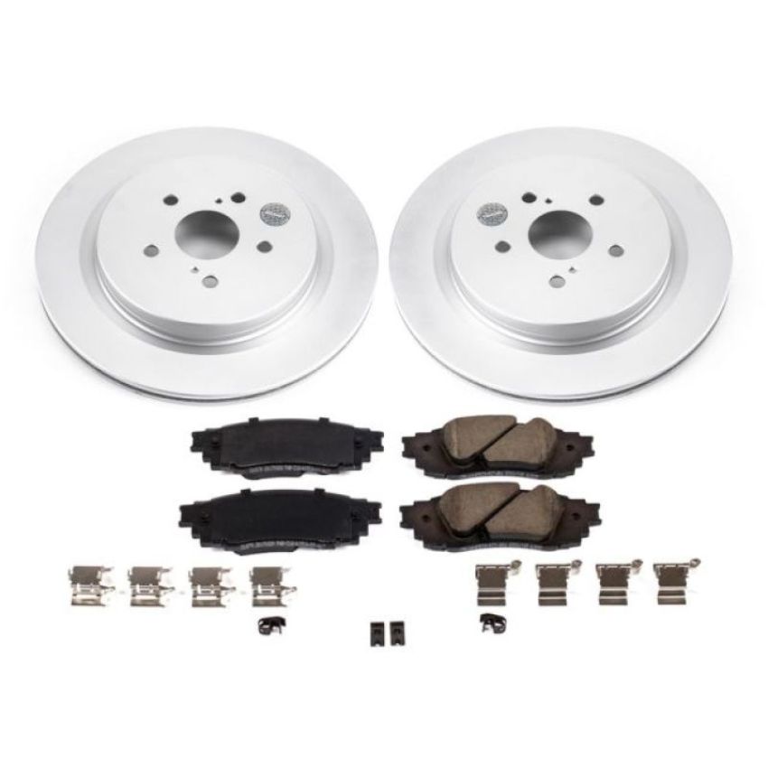 PowerStop CRK7740 Genuine Geomet Coated Rotor and Low-Dust Ceramic Brake Pad Kit