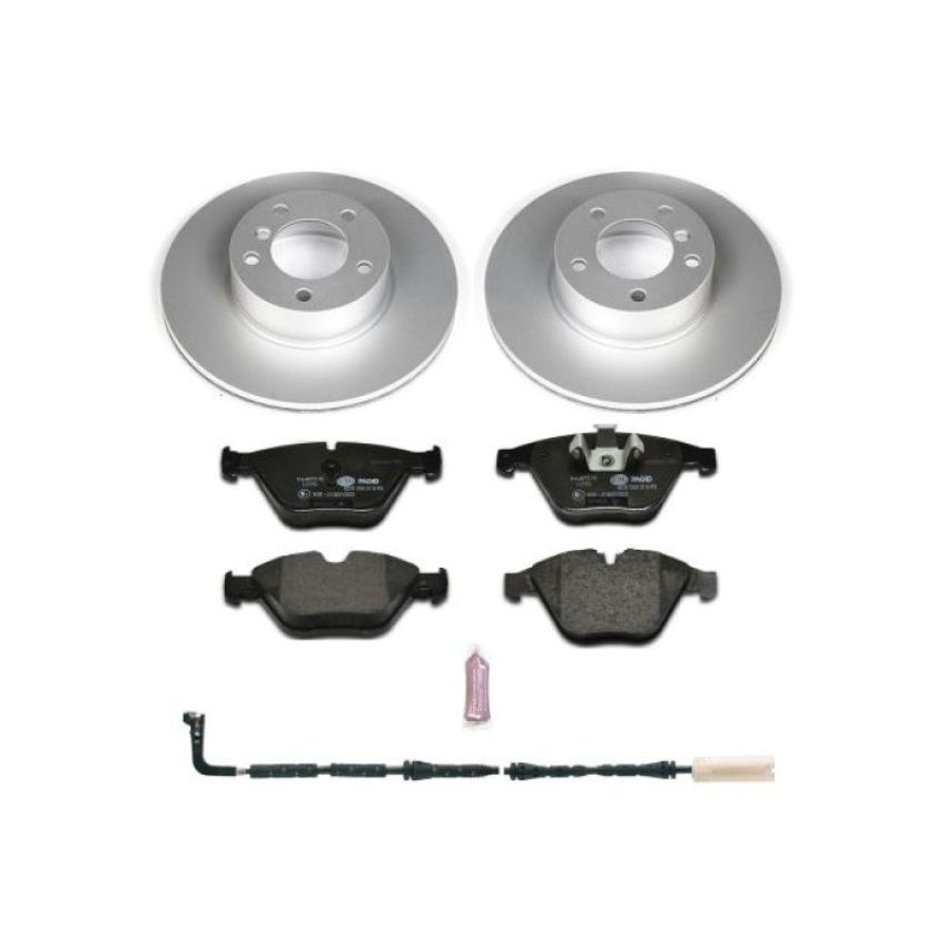 PowerStop ESK4677 Genuine Geomet Coated Rotors, ECE-R90 Brake Pads + Hardware Kit