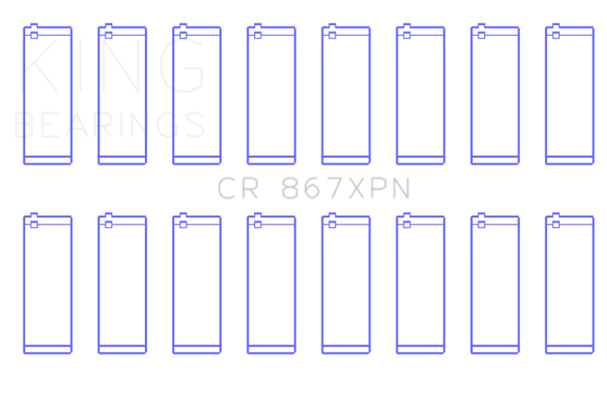 King GM 265CI 4.3L V8/283CI 4.7L V8/302CI 5.0L V8 (Size STD) Tri-Metal Performance Rod Bearing Set