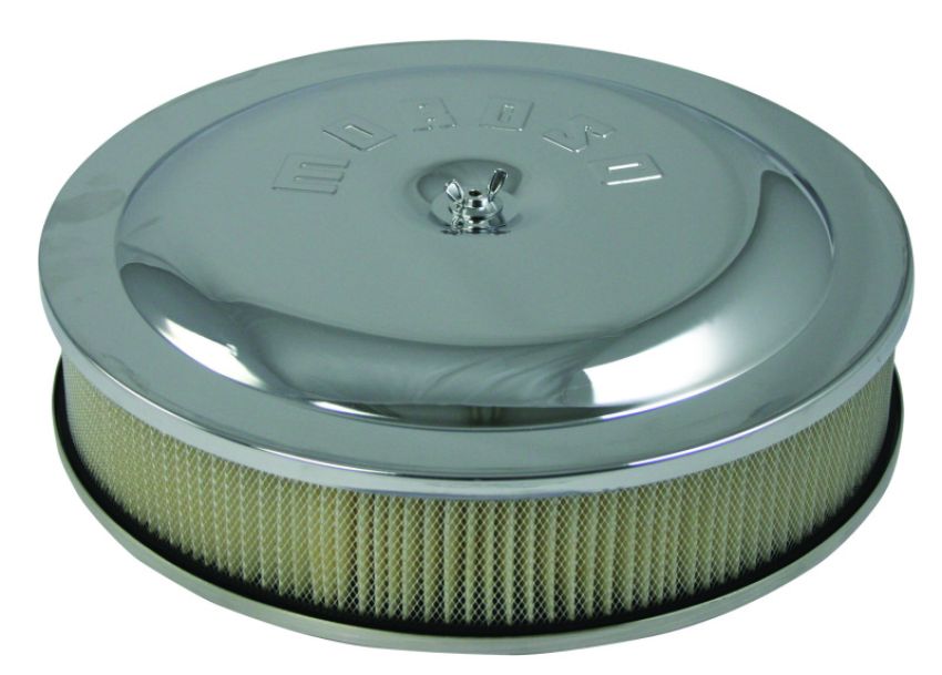 MOROSO MOR65913 14x3 Air Cleaner Kit w/Raised Bottom Chrome