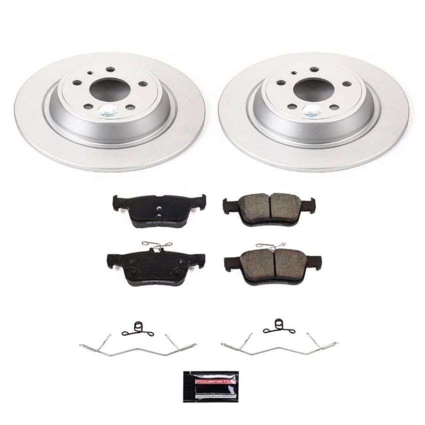 PowerStop CRK8533 Genuine Geomet Coated Rotor and Low-Dust Ceramic Brake Pad Kit