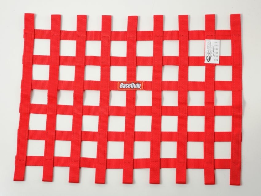Racequip 725015 Red 18in H x 24W SFI Ribbon Window Net
