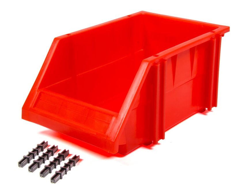 TRIPLE X RACE COMPONENTS TXRPA-PBIN-8077 Plastic Storage Bin Red 9-1/2 x 6-1/4 x 4-1/2