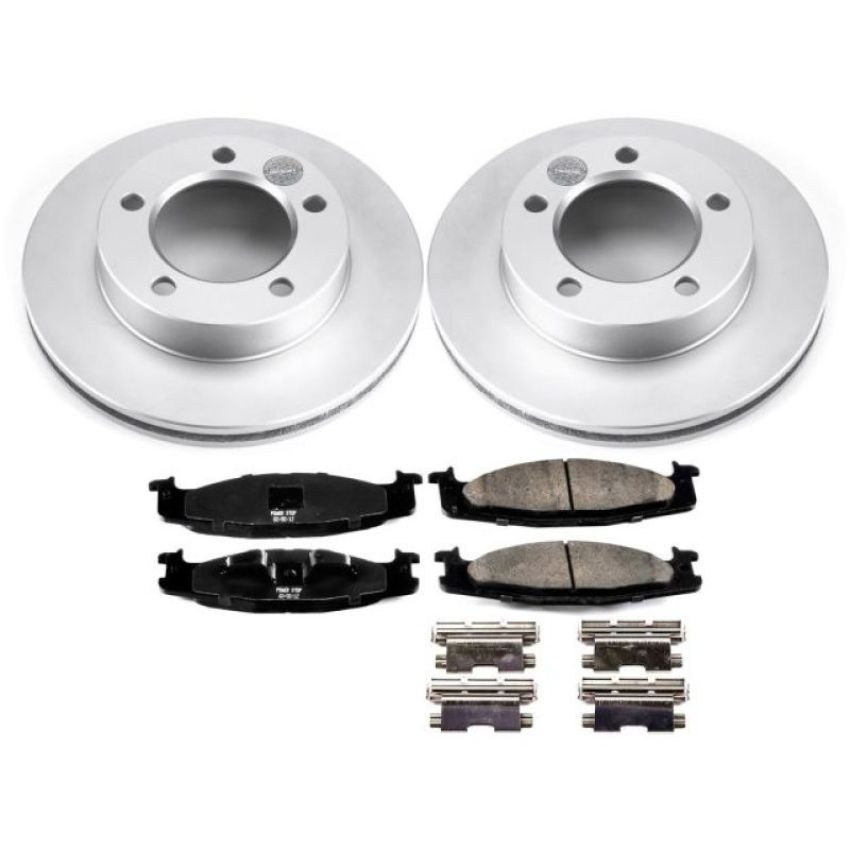 PowerStop CRK5067 Genuine Geomet Coated Rotor and Low-Dust Ceramic Brake Pad Kit