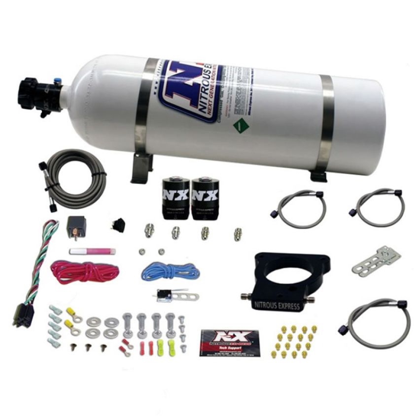 Nitrous Express 20935-15 LS 78MM 3-BOLT PLATE SYSTEM (50-350HP) W/ 15LB BOTTLE