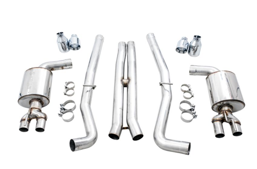 AWE Tuning 3020-42076 2017+ Challenger 5.7L Touring Edition Exhaust - Non-Resonated - Chrome Silver Quad Tips