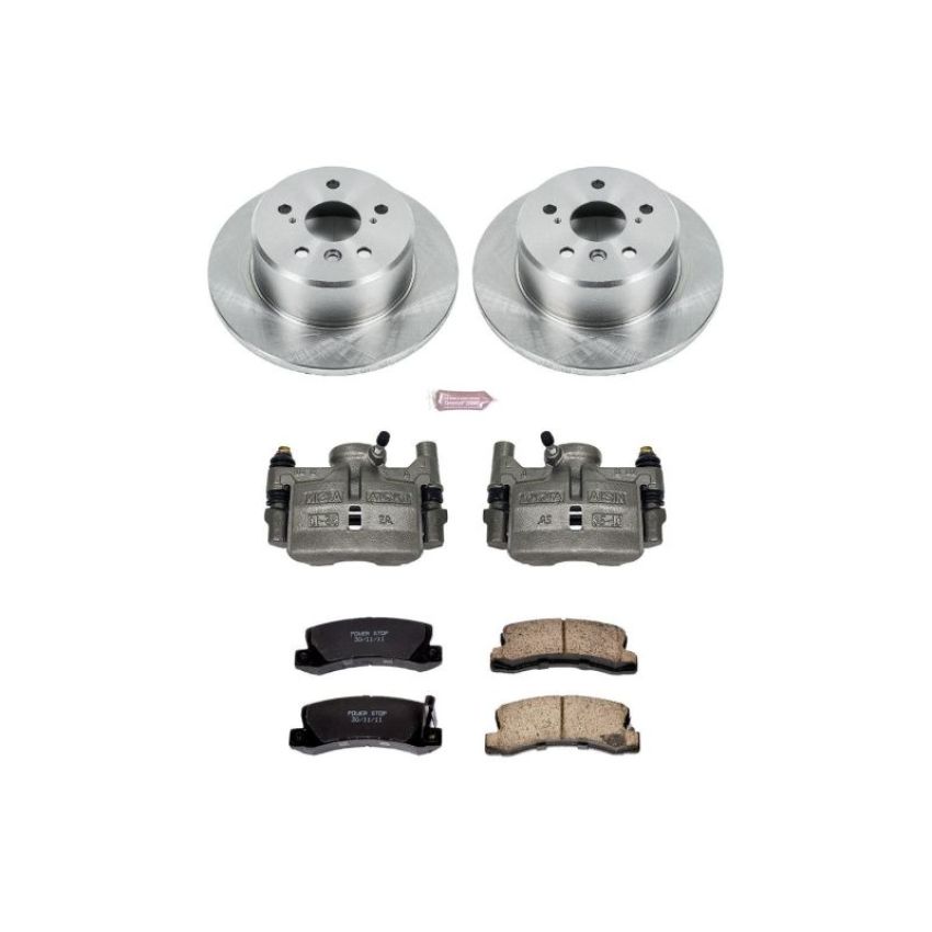 PowerStop KCOE2564 OE Stock Replacement Low-Dust Ceramic Brake Pad, Rotor and Caliper Kit