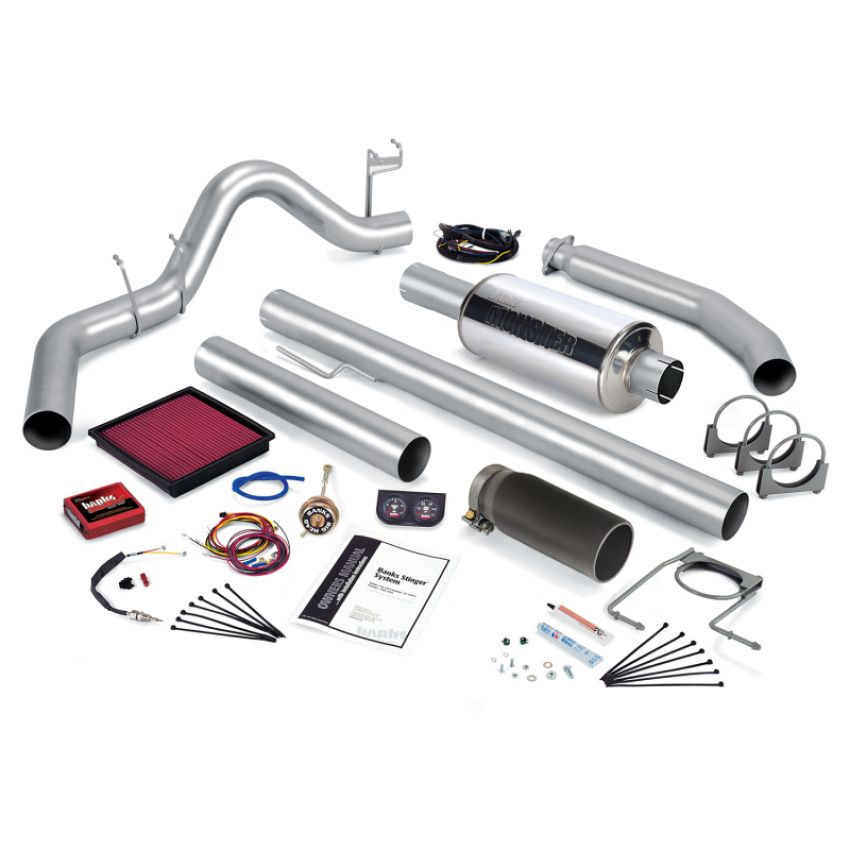 Banks Power 49363-B 98 Dodge 5.9L Std Cab Stinger System - SS Single Exhaust w/ Black Tip
