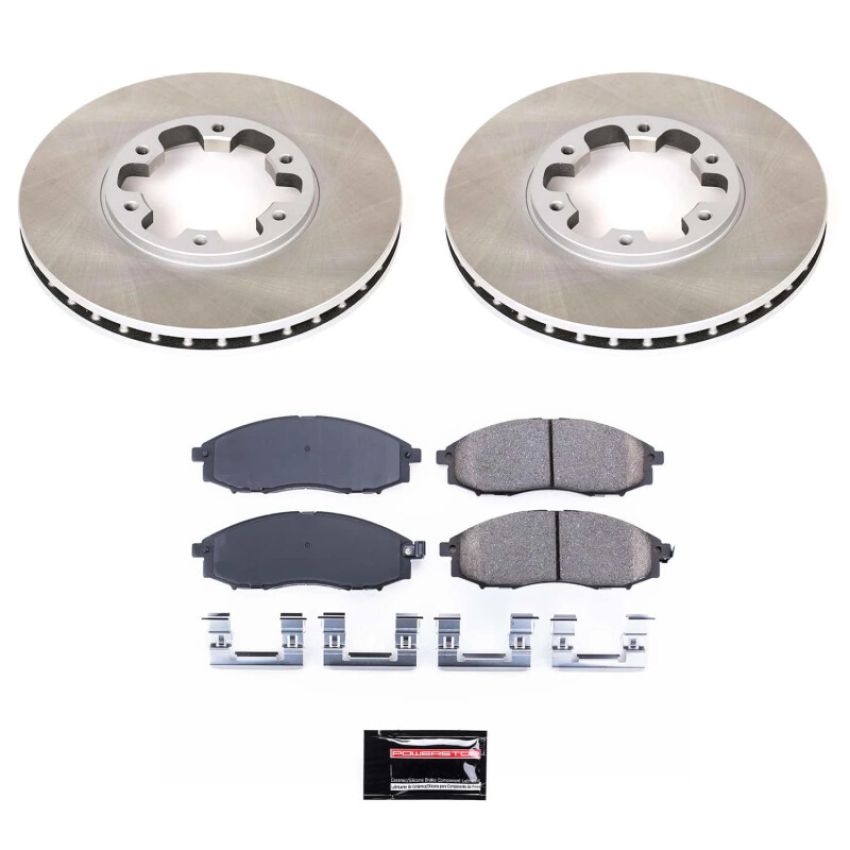 PowerStop SC1176 Semi-Coated Rotor and Low-Dust Ceramic Brake Pad Kit