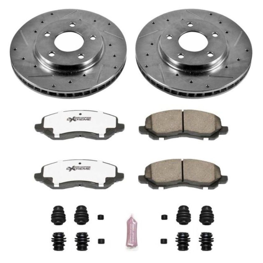 PowerStop K2992-26 Z26 Street Performance Ceramic Brake Pad and Drilled & Slotted Rotor Kit