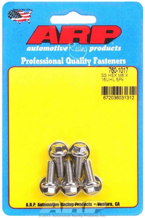 ARP ARP760-1017 S/S Bolt Kit - 6pt. (5) 6mm x 1.00 x 16mm