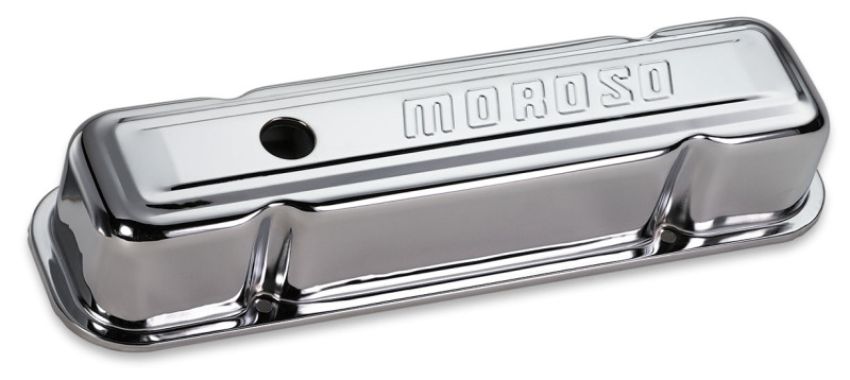 MOROSO MOR68281 Chrome B/E Valve Covers Pontiac V8 Tall w/Baffle