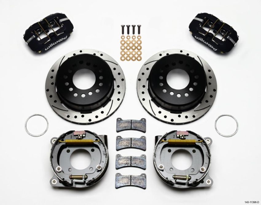 Wilwood 140-11398-D Dynapro Low-Profile 11.00in P-Brake Kit Drilled Chevy 12 Bolt 2.75in Off w/ C-Clips