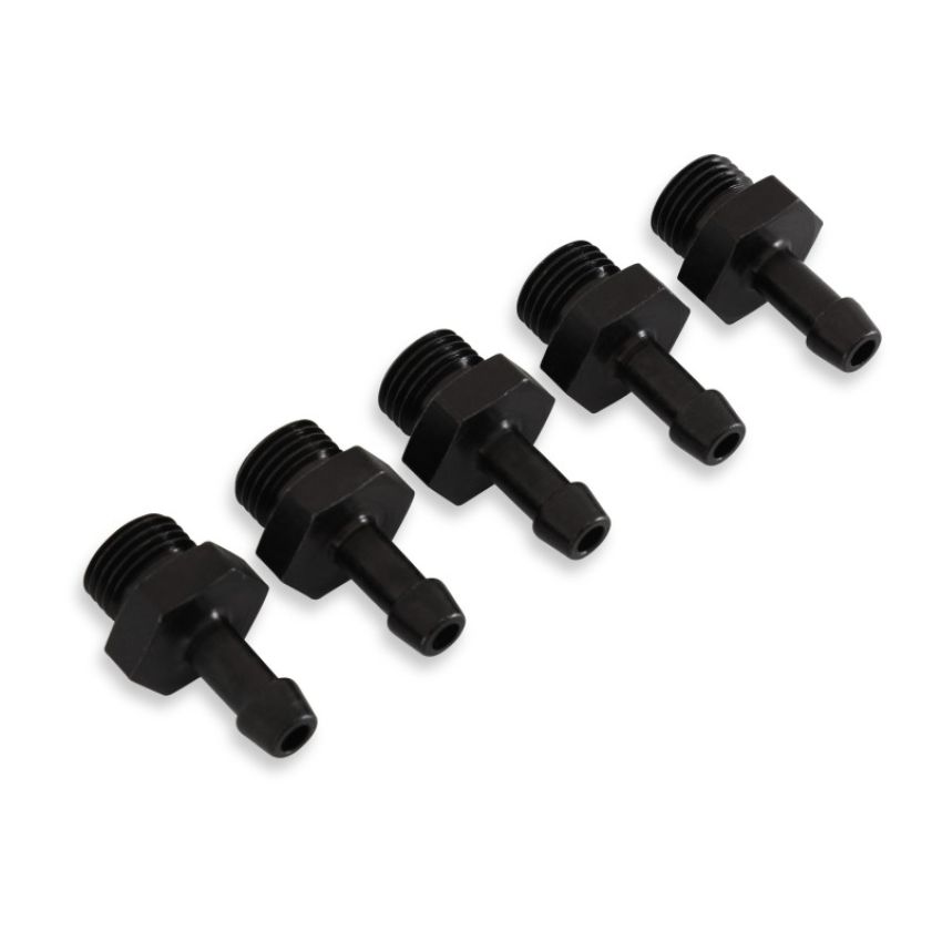AEM 25-393 Adjustable Fuel Pressure Regulator Barb Fitting -6 (9/16in-18) to 7mm - 5 Pack