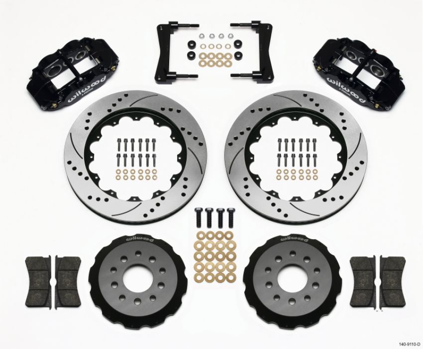 Wilwood 140-9110-D Narrow Superlite 6R Front Hat Kit 14.00in Drilled 2005-2014 Mustang