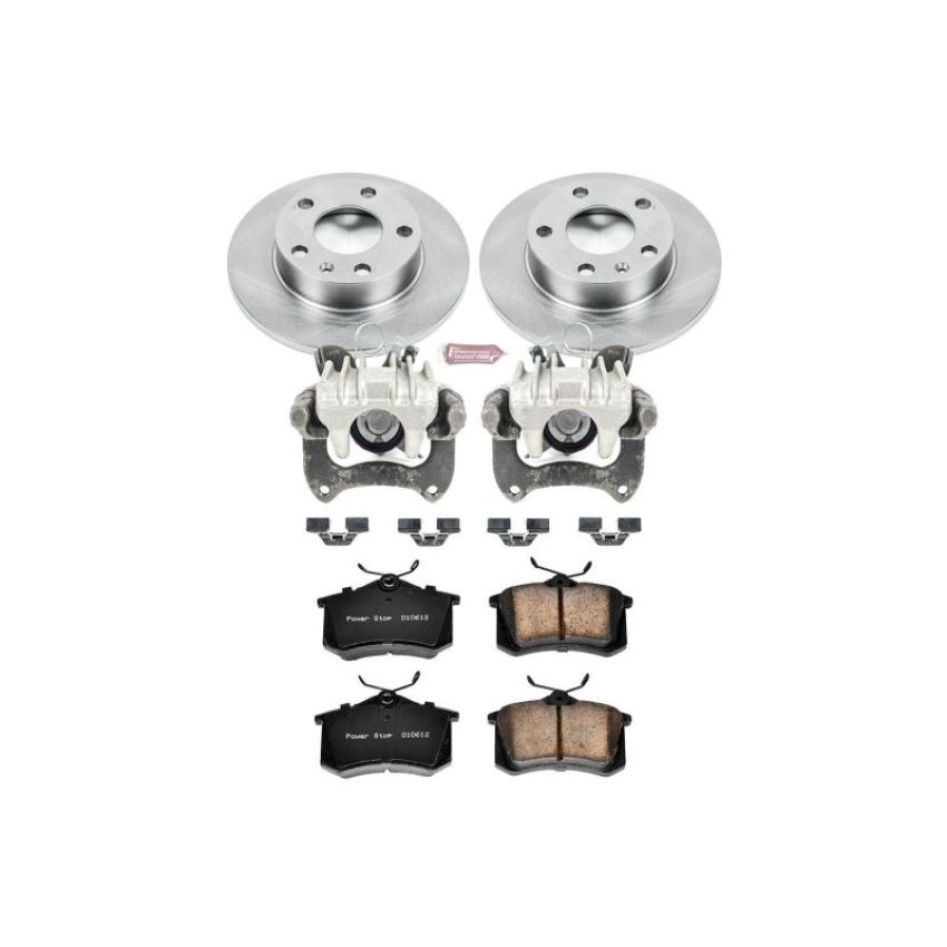 PowerStop KCOE3129 OE Stock Replacement Low-Dust Ceramic Brake Pad, Rotor and Caliper Kit