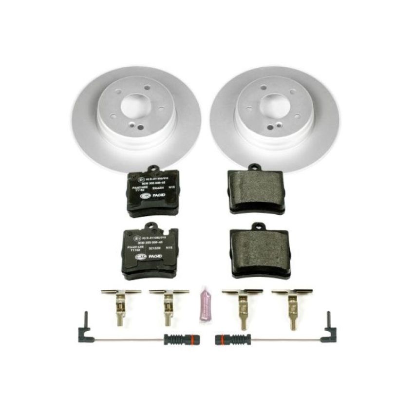 PowerStop ESK620 Genuine Geomet Coated Rotors, ECE-R90 Brake Pads + Hardware Kit