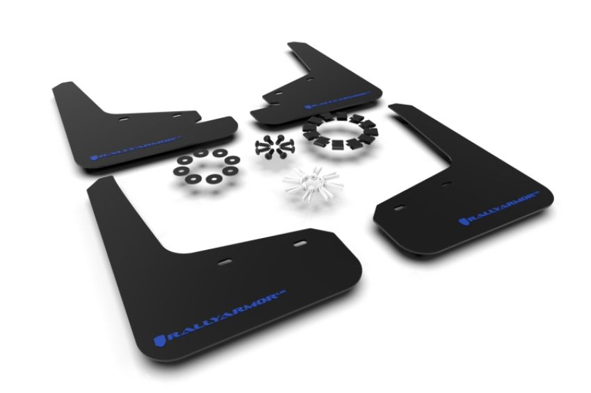 Rally Armor MF72-UR-BLK/BL Black Mud Flap/Blue Logo