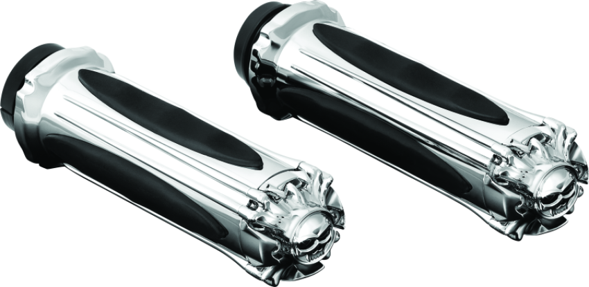 Kuryakyn 6298 Zombie Grips Throttle-By-Wire Chrome