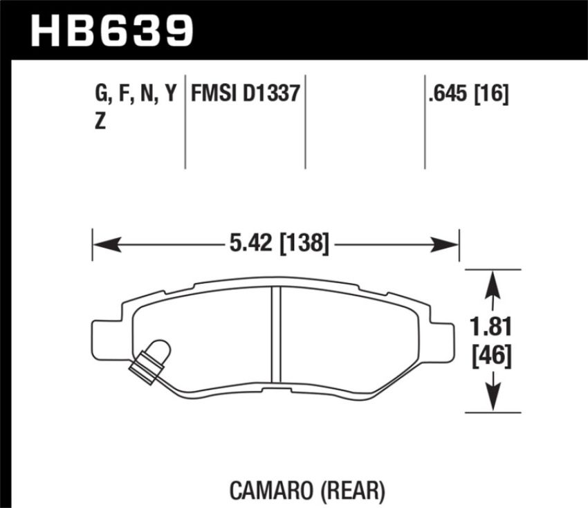Hawk Performance HB639B.645 HPS 5.0 Disc Brake Pad