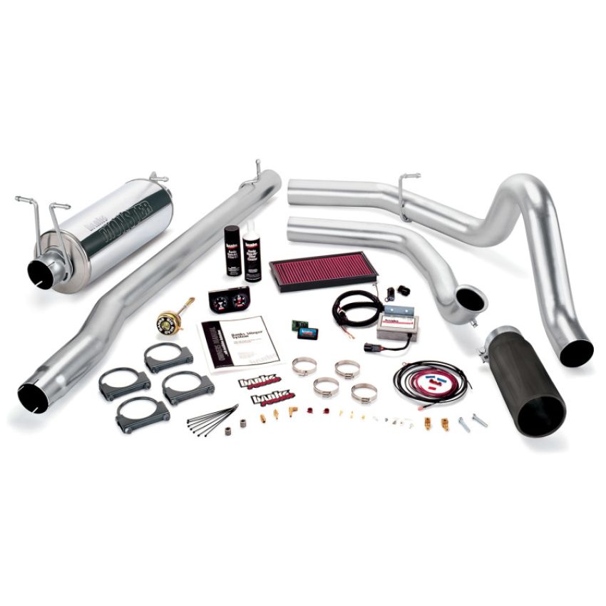 Banks Power 47516-B 99 Ford 7.3L F250/350 Auto Stinger System - SS Single Exhaust w/ Black Tip