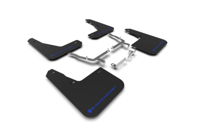 Rally Armor MF77-UR-BLK/BL Black Mud Flap/Blue Logo