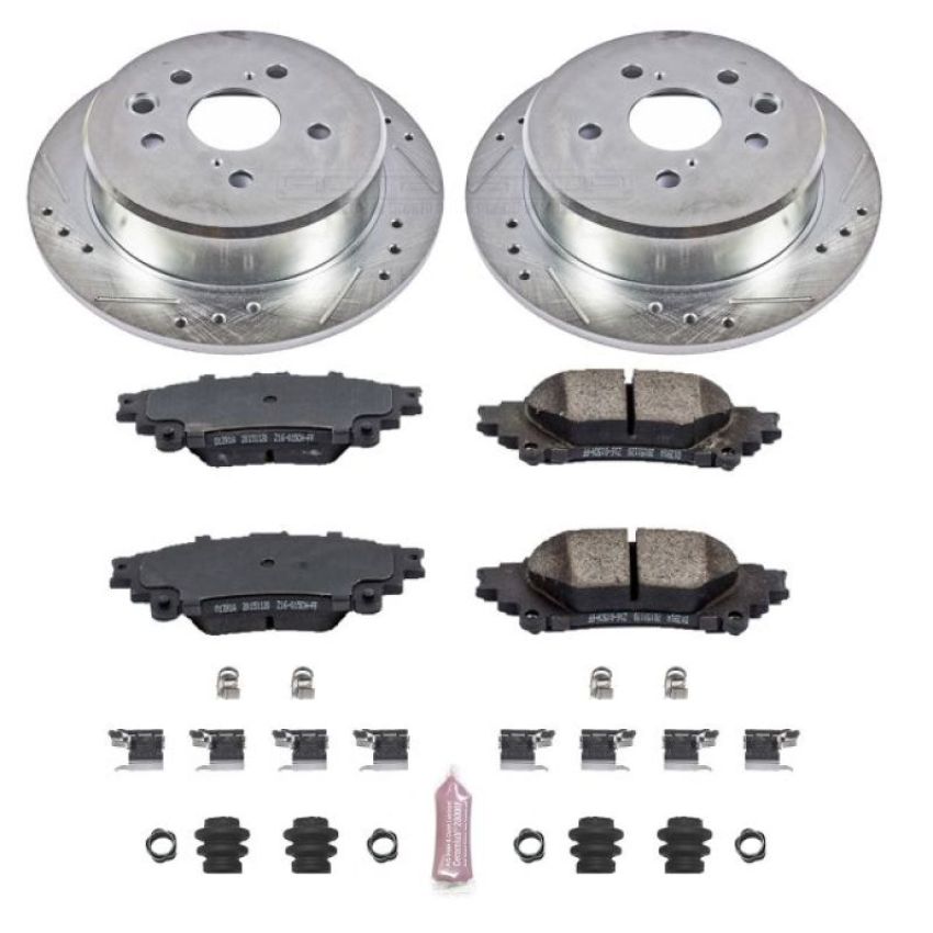 PowerStop K6930 Z23 Daily Driver Carbon-Fiber Ceramic Brake Pad and Drilled & Slotted Rotor Kit