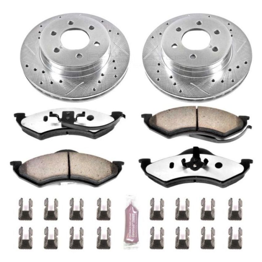 PowerStop K2138-36 Z36 Truck and SUV Carbon-Fiber Ceramic Brake Pad and Drilled & Slotted Rotor Kit