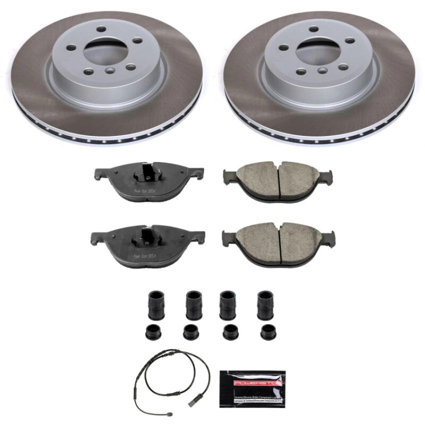 PowerStop SC7162 Semi-Coated Rotor and Low-Dust Ceramic Brake Pad Kit