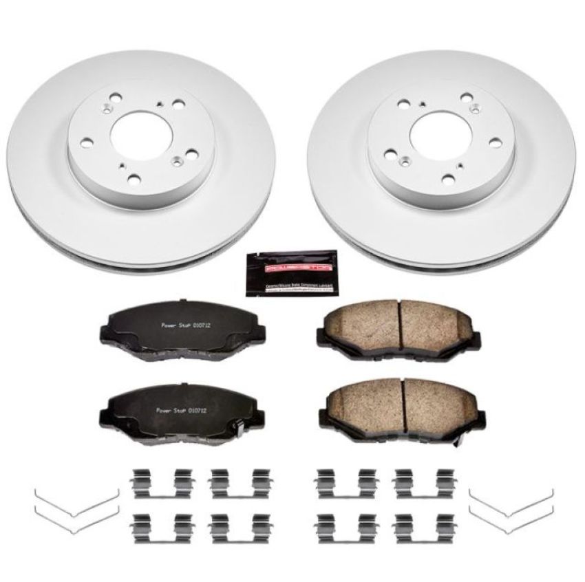 PowerStop CRK1043 Genuine Geomet Coated Rotor and Low-Dust Ceramic Brake Pad Kit