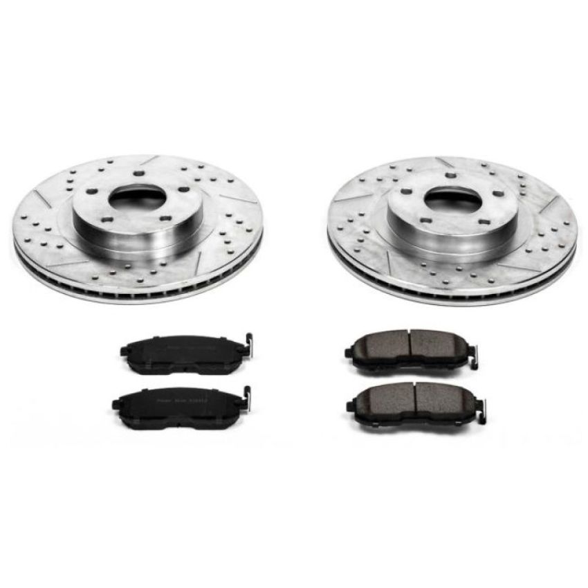 PowerStop K2282 Z23 Daily Driver Carbon-Fiber Ceramic Brake Pad and Drilled & Slotted Rotor Kit