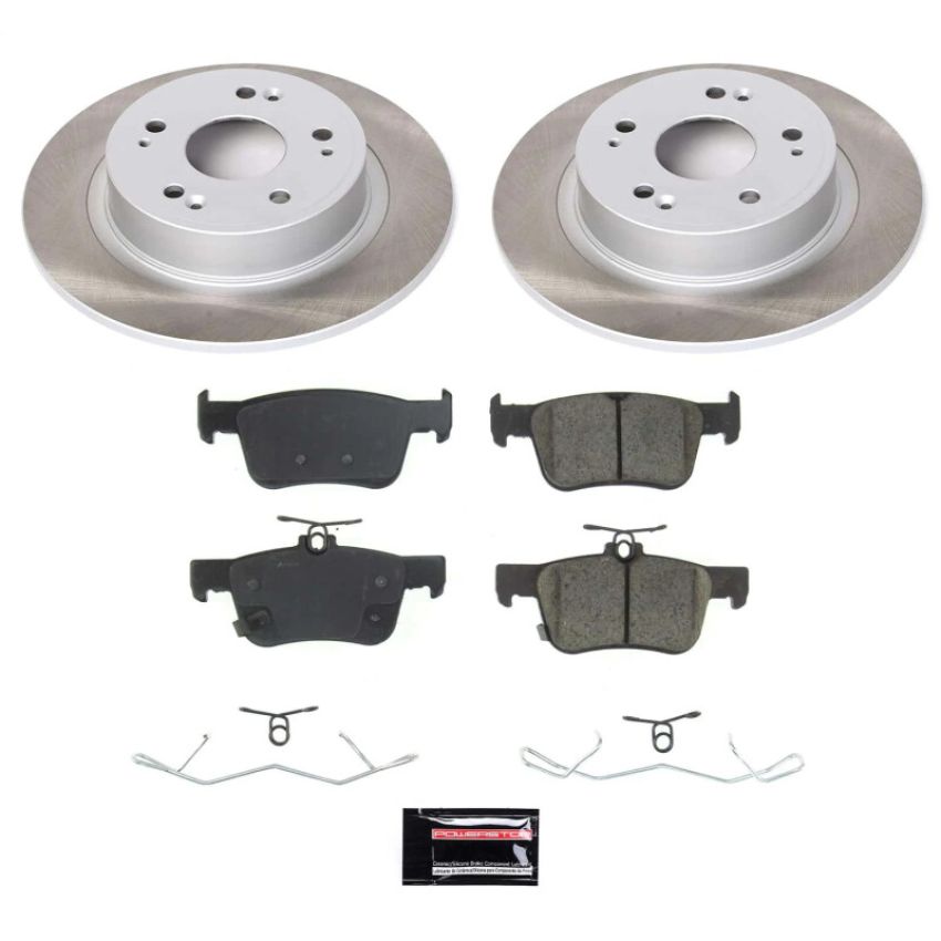 PowerStop SC8063 Semi-Coated Rotor and Low-Dust Ceramic Brake Pad Kit