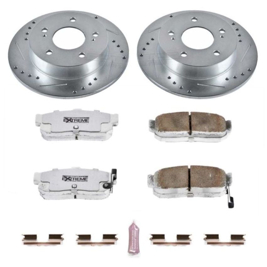 PowerStop K3099-26 Z26 Street Performance Ceramic Brake Pad and Drilled & Slotted Rotor Kit