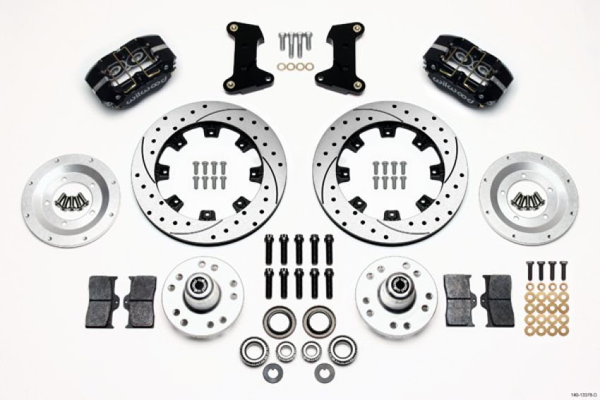 Wilwood 140-13378-D Dynapro Dust-Boot Front Kit 12.19in Drilled 74-80 Pinto/Mustang II Disc Spindle only