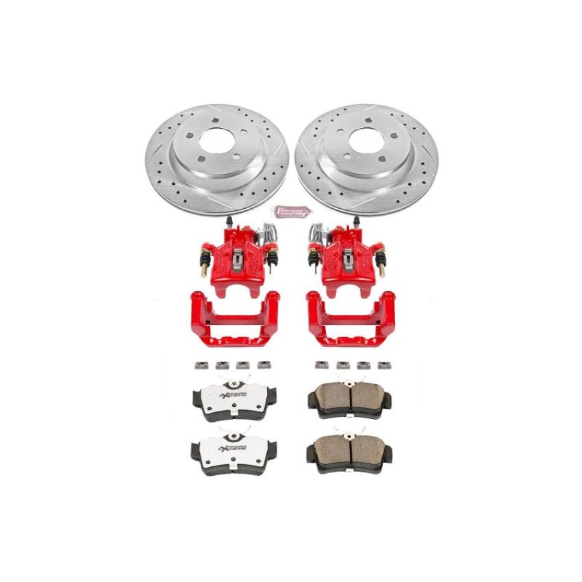 PowerStop KC1306A-26 Z26 Street Performance Ceramic Brake Pad, Drilled Slotted Rotor, and Caliper Kit