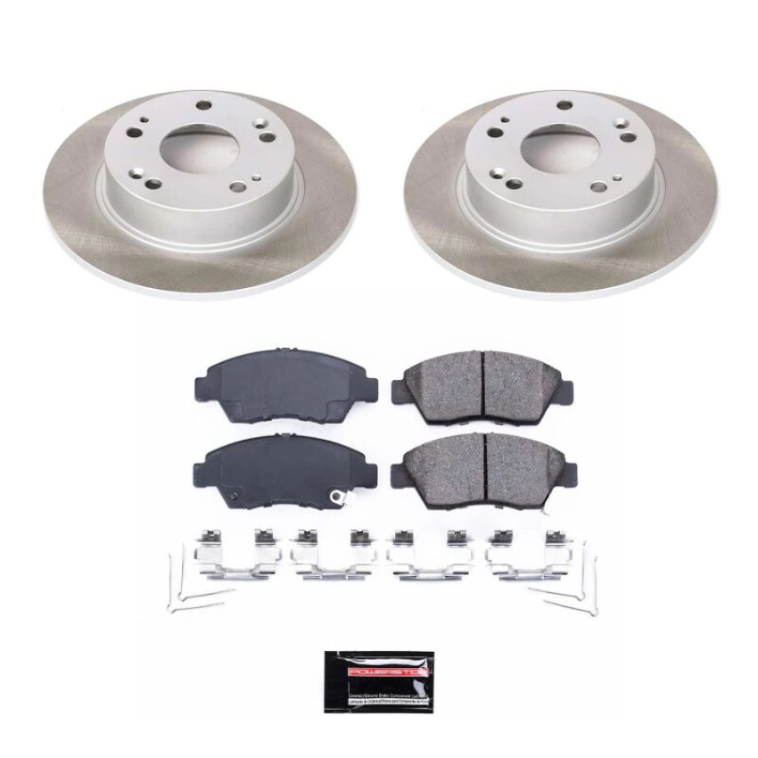 PowerStop SC2389 Semi-Coated Rotor and Low-Dust Ceramic Brake Pad Kit